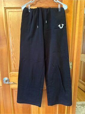 True Religion Black Lounge Sweatpants with Logo Accent